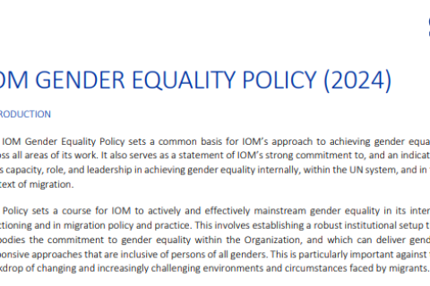 IOM Gender and Equality Policy 2024